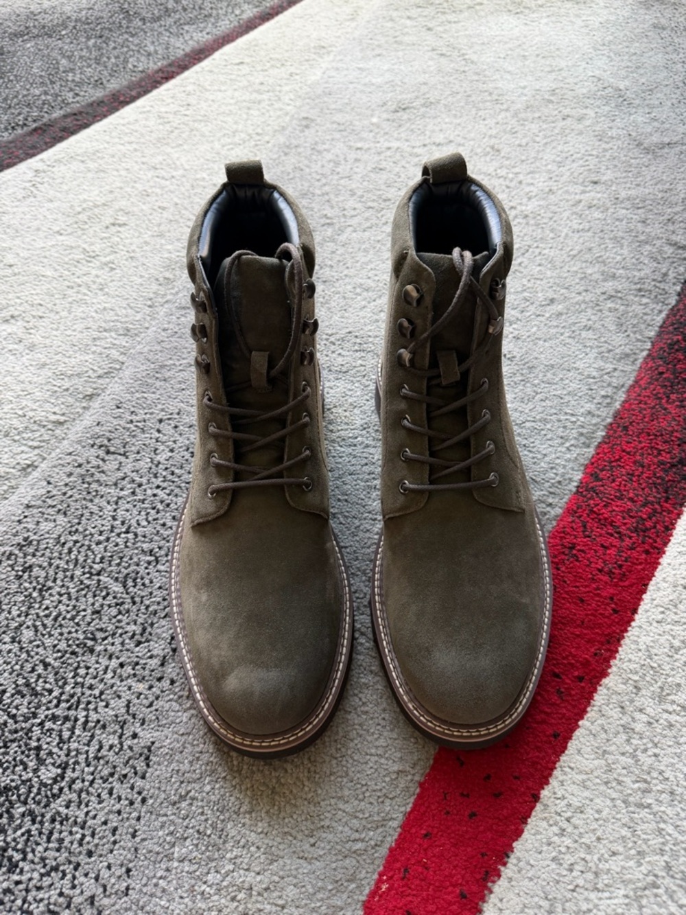 Taft Olive Green Suede Leather Boots